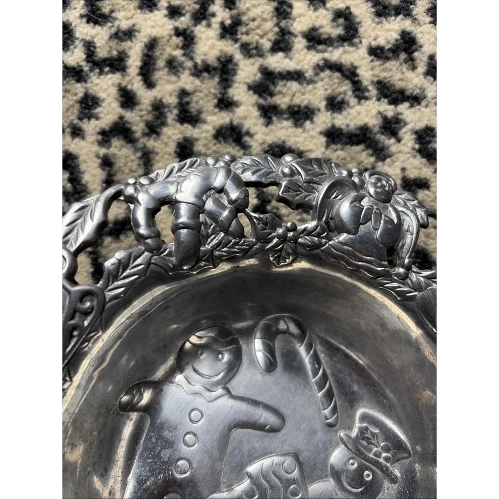 Vintage Home For‎ The Holidays Pewter Bowl 1997 Christmas Decor Serving 🎄🎅☃️